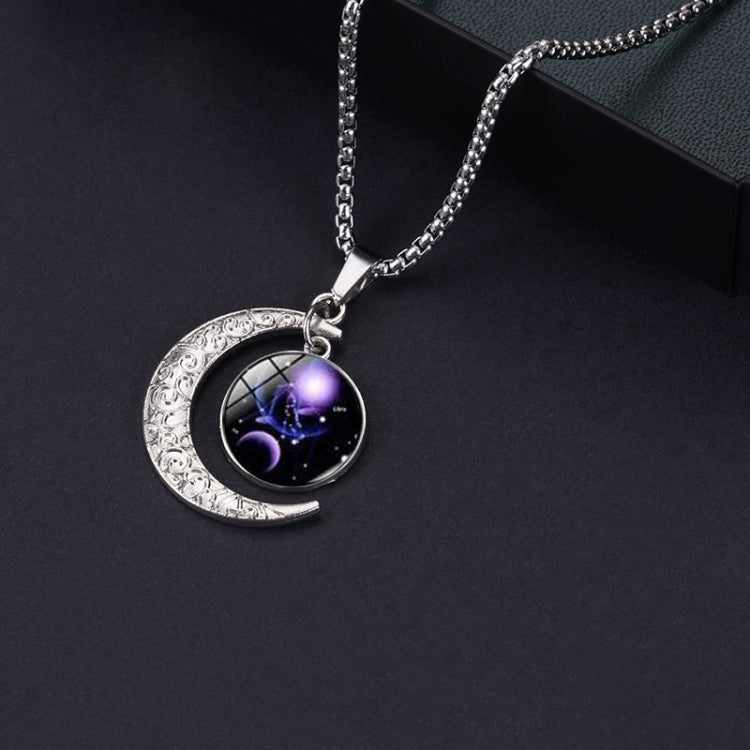 5pcs Collana in acciaio al titanio con luna zodiacale luminosa Ciondolo luna personalizzato, Necklace Aquarius, Necklace Pisces, Necklace Aries, Necklace Taurus, Necklace Gemini, Necklace Cancer, Necklace Leo, Necklace Virgo, Necklace Libra            ...