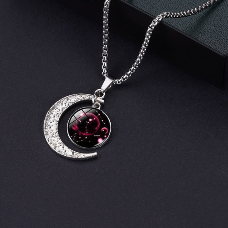 5pcs Collana in acciaio al titanio con luna zodiacale luminosa Ciondolo luna personalizzato, Necklace Aquarius, Necklace Pisces, Necklace Aries, Necklace Taurus, Necklace Gemini, Necklace Cancer, Necklace Leo, Necklace Virgo, Necklace Libra            ...