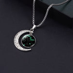 5pcs Collana in acciaio al titanio con luna zodiacale luminosa Ciondolo luna personalizzato, Necklace Aquarius, Necklace Pisces, Necklace Aries, Necklace Taurus, Necklace Gemini, Necklace Cancer, Necklace Leo, Necklace Virgo, Necklace Libra            ...