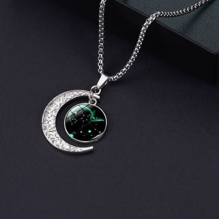 5pcs Collana in acciaio al titanio con luna zodiacale luminosa Ciondolo luna personalizzato, Necklace Aquarius, Necklace Pisces, Necklace Aries, Necklace Taurus, Necklace Gemini, Necklace Cancer, Necklace Leo, Necklace Virgo, Necklace Libra            ...