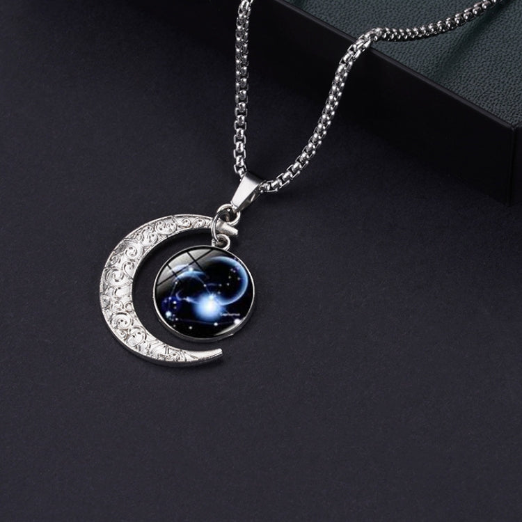 5pcs Collana in acciaio al titanio con luna zodiacale luminosa Ciondolo luna personalizzato, Necklace Aquarius, Necklace Pisces, Necklace Aries, Necklace Taurus, Necklace Gemini, Necklace Cancer, Necklace Leo, Necklace Virgo, Necklace Libra            ...