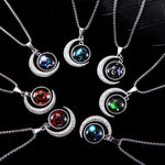 5pcs Collana in acciaio al titanio con luna zodiacale luminosa Ciondolo luna personalizzato, Necklace Aquarius, Necklace Pisces, Necklace Aries, Necklace Taurus, Necklace Gemini, Necklace Cancer, Necklace Leo, Necklace Virgo, Necklace Libra            ...