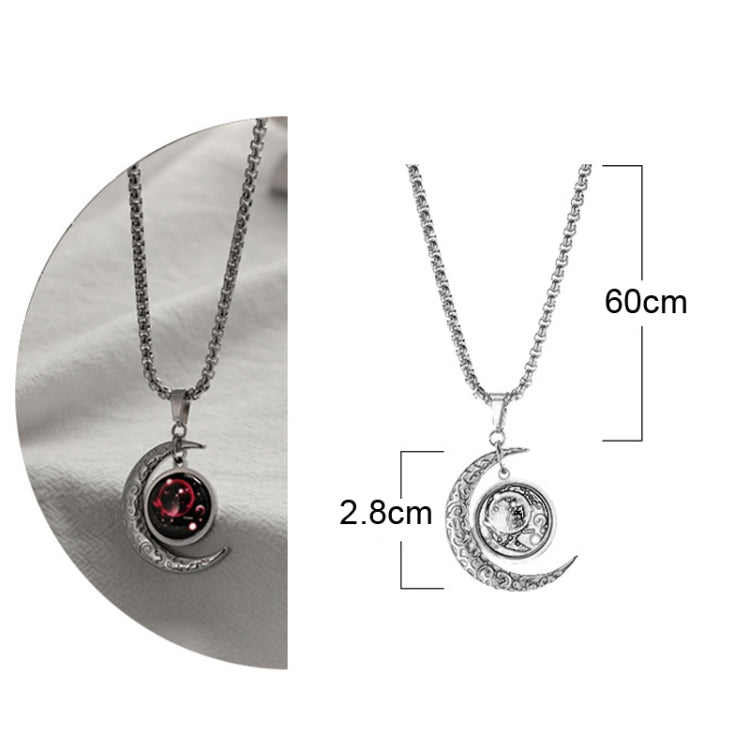 5pcs Collana in acciaio al titanio con luna zodiacale luminosa Ciondolo luna personalizzato, Necklace Aquarius, Necklace Pisces, Necklace Aries, Necklace Taurus, Necklace Gemini, Necklace Cancer, Necklace Leo, Necklace Virgo, Necklace Libra            ...
