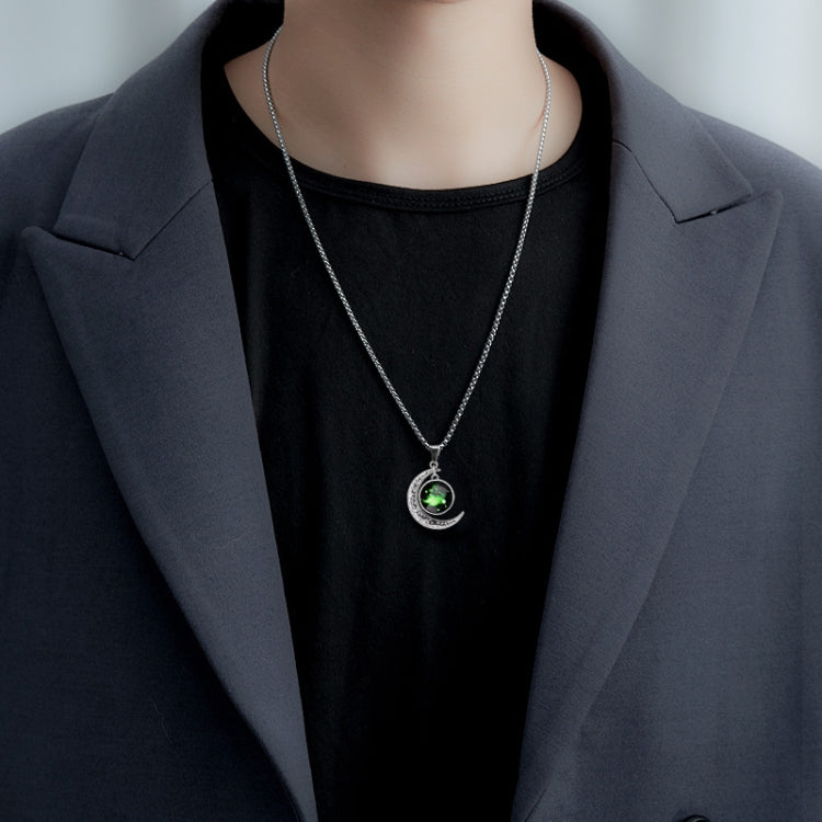 5pcs Collana in acciaio al titanio con luna zodiacale luminosa Ciondolo luna personalizzato, Necklace Aquarius, Necklace Pisces, Necklace Aries, Necklace Taurus, Necklace Gemini, Necklace Cancer, Necklace Leo, Necklace Virgo, Necklace Libra            ...