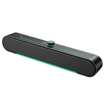 Altoparlanti per computer stereo HIFI luminosi a LED Audio cablato per giochi lunghi, A39 Wired (Black)