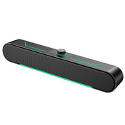 Altoparlanti per computer stereo HIFI luminosi a LED Audio cablato per giochi lunghi, A39 Wired (Black)