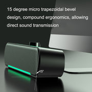 Altoparlanti per computer stereo HIFI luminosi a LED Audio cablato per giochi lunghi, A39 Wired (Black)