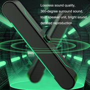 Altoparlanti per computer stereo HIFI luminosi a LED Audio cablato per giochi lunghi, A39 Wired (Black)