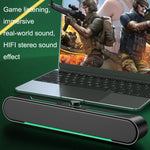 Altoparlanti per computer stereo HIFI luminosi a LED Audio cablato per giochi lunghi, A39 Wired (Black)