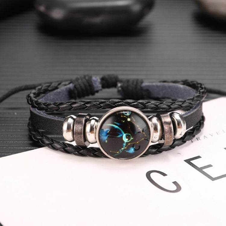 Bracciale in pelle bovina con perline multistrato da 10 costellazioni da 10 pezzi, stile:, Bracelet Pisces Ordinary, Bracelet Leo Luminous, Bracelet Gemini Luminous, Bracelet Sagittarius Luminous, Bracelet Aries Luminous, Bracelet Pisces Luminous      ...