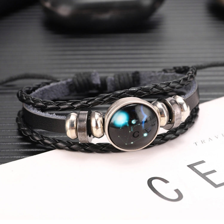 Bracciale in pelle bovina con perline multistrato da 10 costellazioni da 10 pezzi, stile:, Bracelet Pisces Ordinary, Bracelet Leo Luminous, Bracelet Gemini Luminous, Bracelet Sagittarius Luminous, Bracelet Aries Luminous, Bracelet Pisces Luminous      ...