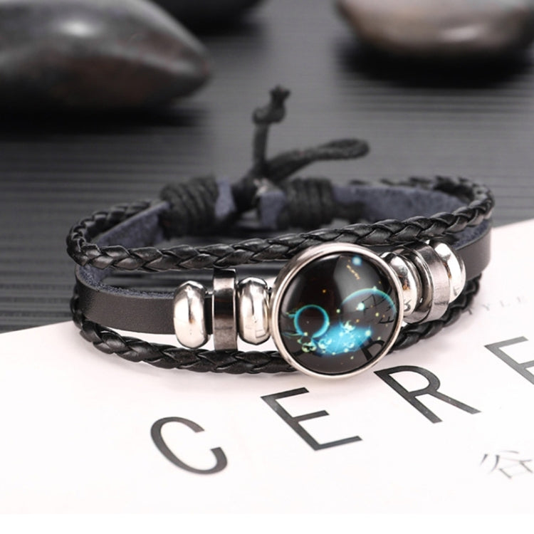 Bracciale in pelle bovina con perline multistrato da 10 costellazioni da 10 pezzi, stile:, Bracelet Pisces Ordinary, Bracelet Leo Luminous, Bracelet Gemini Luminous, Bracelet Sagittarius Luminous, Bracelet Aries Luminous, Bracelet Pisces Luminous      ...