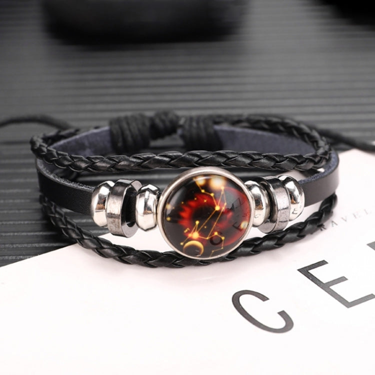 Bracciale in pelle bovina con perline multistrato da 10 costellazioni da 10 pezzi, stile:, Bracelet Pisces Ordinary, Bracelet Leo Luminous, Bracelet Gemini Luminous, Bracelet Sagittarius Luminous, Bracelet Aries Luminous, Bracelet Pisces Luminous      ...