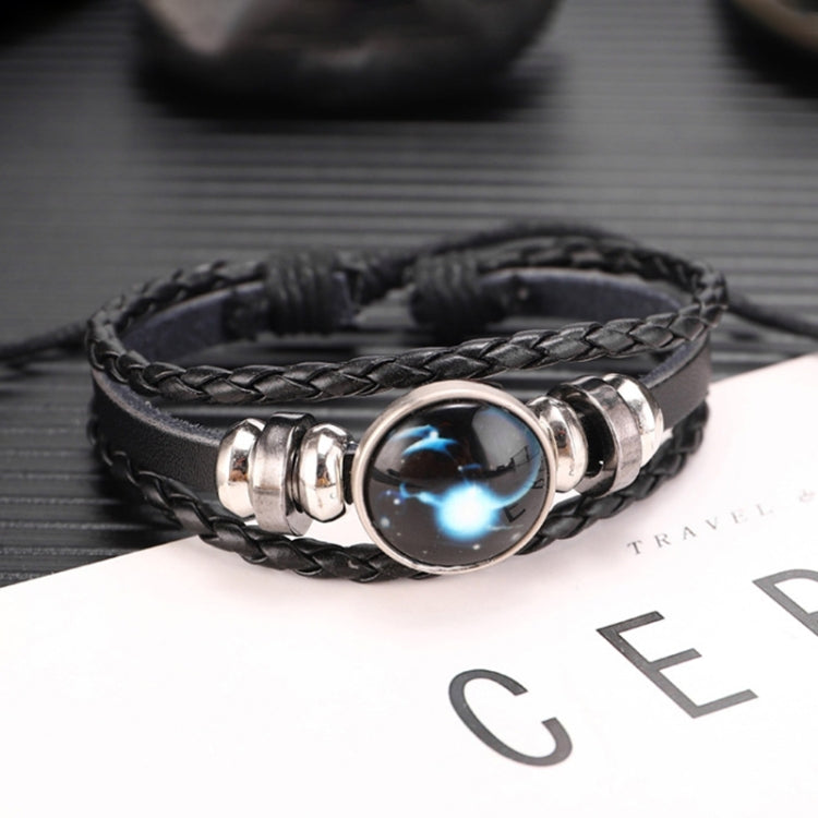 Bracciale in pelle bovina con perline multistrato da 10 costellazioni da 10 pezzi, stile:, Bracelet Pisces Ordinary, Bracelet Leo Luminous, Bracelet Gemini Luminous, Bracelet Sagittarius Luminous, Bracelet Aries Luminous, Bracelet Pisces Luminous      ...
