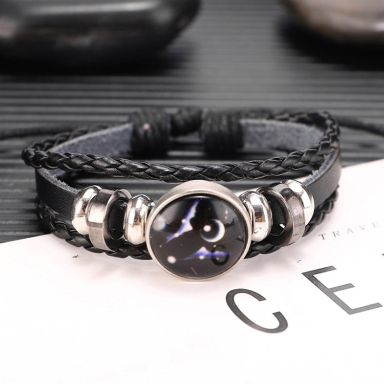 Bracciale in pelle bovina con perline multistrato da 10 costellazioni da 10 pezzi, stile:, Bracelet Pisces Ordinary, Bracelet Leo Luminous, Bracelet Gemini Luminous, Bracelet Sagittarius Luminous, Bracelet Aries Luminous, Bracelet Pisces Luminous      ...