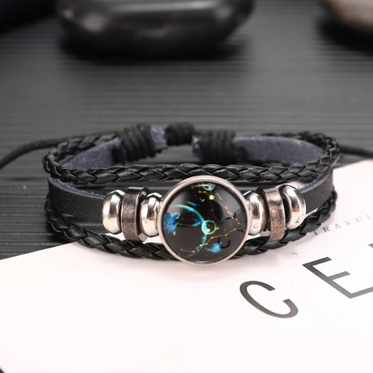 Bracciale multistrato in pelle bovina con perline costellazioni