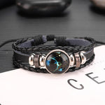 Bracciale in pelle bovina con perline multistrato da 10 costellazioni da 10 pezzi, stile:, Bracelet Pisces Ordinary, Bracelet Leo Luminous, Bracelet Gemini Luminous, Bracelet Sagittarius Luminous, Bracelet Aries Luminous, Bracelet Pisces Luminous      ...