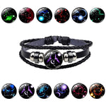 Bracciale in pelle bovina con perline multistrato da 10 costellazioni da 10 pezzi, stile:, Bracelet Pisces Ordinary, Bracelet Leo Luminous, Bracelet Gemini Luminous, Bracelet Sagittarius Luminous, Bracelet Aries Luminous, Bracelet Pisces Luminous      ...
