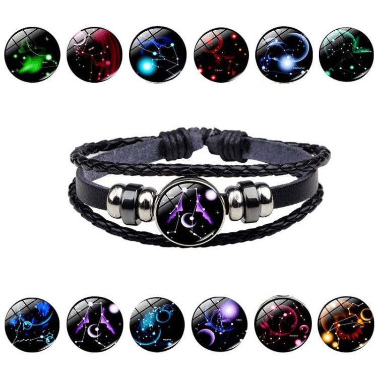 Bracciale in pelle bovina con perline multistrato da 10 costellazioni da 10 pezzi, stile:, Bracelet Pisces Ordinary, Bracelet Leo Luminous, Bracelet Gemini Luminous, Bracelet Sagittarius Luminous, Bracelet Aries Luminous, Bracelet Pisces Luminous      ...
