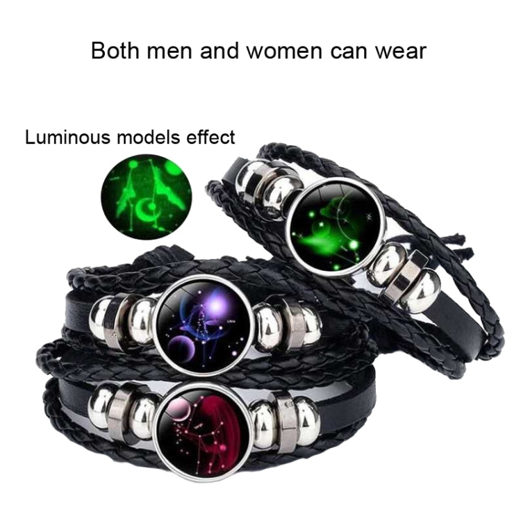 Bracciale in pelle bovina con perline multistrato da 10 costellazioni da 10 pezzi, stile:, Bracelet Pisces Ordinary, Bracelet Leo Luminous, Bracelet Gemini Luminous, Bracelet Sagittarius Luminous, Bracelet Aries Luminous, Bracelet Pisces Luminous      ...