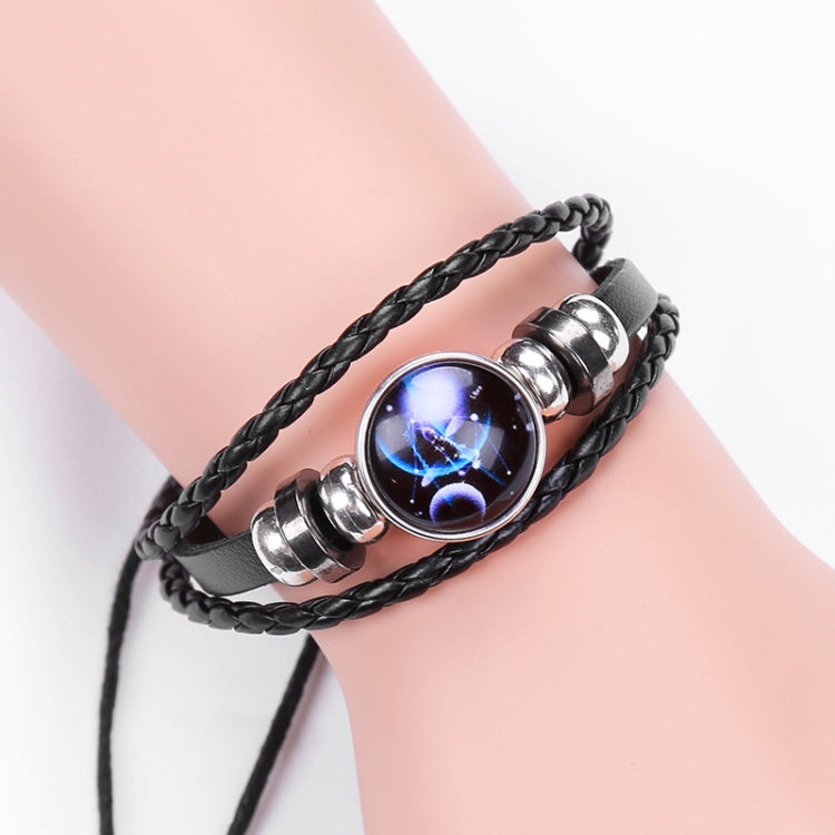Bracciale in pelle bovina con perline multistrato da 10 costellazioni da 10 pezzi, stile:, Bracelet Pisces Ordinary, Bracelet Leo Luminous, Bracelet Gemini Luminous, Bracelet Sagittarius Luminous, Bracelet Aries Luminous, Bracelet Pisces Luminous      ...