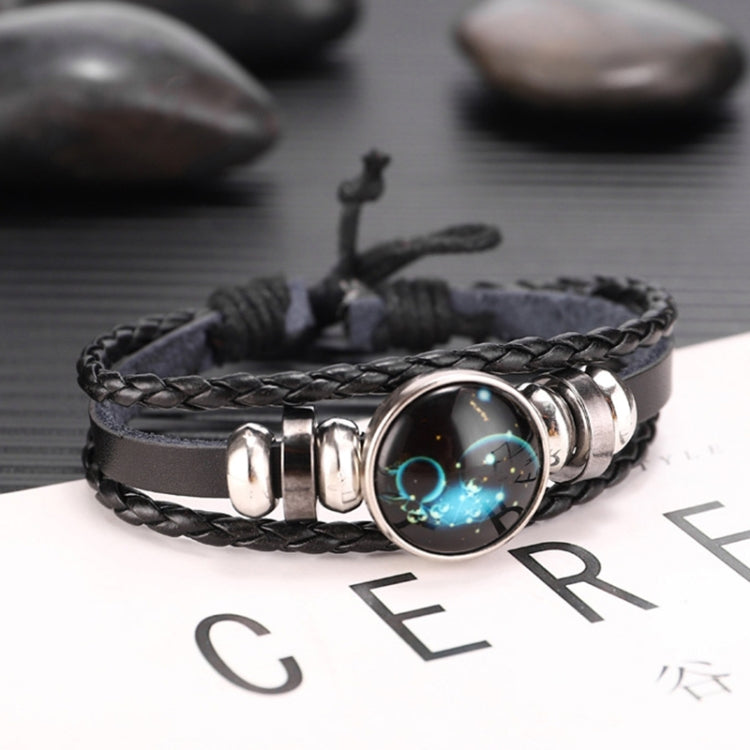 Bracciale in pelle bovina con perline multistrato da 10 costellazioni da 10 pezzi, stile:, Bracelet Pisces Ordinary, Bracelet Leo Luminous, Bracelet Gemini Luminous, Bracelet Sagittarius Luminous, Bracelet Aries Luminous, Bracelet Pisces Luminous      ...