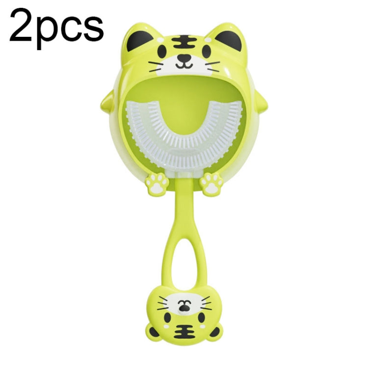 Spazzolino manuale in silicone a forma di U per bambini 2-12 anni