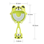 S8 2 pezzi spazzolino manuale in silicone a forma di U per animali da cartone animato per bambini per 2-12 anni