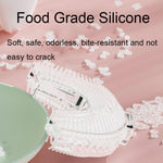 S8 2 pezzi spazzolino manuale in silicone a forma di U per animali da cartone animato per bambini per 2-12 anni