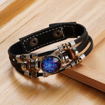 Braccialetto di corda intrecciata in pelle con luce notturna a dodici costellazioni, stile:, Aquarius, Pisces, Aries, Taurus, Gemini, Cancer, Leo, Virgo, Heaven, Scorpio, Sagittarius, Capricorn