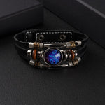 Braccialetto di corda intrecciata in pelle con luce notturna a dodici costellazioni, stile:, Aquarius, Pisces, Aries, Taurus, Gemini, Cancer, Leo, Virgo, Heaven, Scorpio, Sagittarius, Capricorn