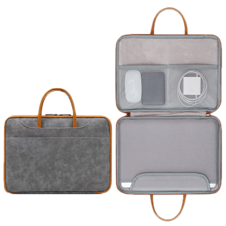 Borsa per computer portatile impermeabile completamente aperta in pelle Baona, 13/13.3 inches, 14 inches, 15/15.6/16 inches