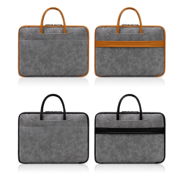 Borsa per computer portatile impermeabile completamente aperta in pelle Baona, 13/13.3 inches, 14 inches, 15/15.6/16 inches