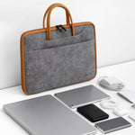 Borsa per computer portatile impermeabile completamente aperta in pelle Baona, 13/13.3 inches, 14 inches, 15/15.6/16 inches