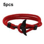 Braccialetto regolabile con doppia fibbia a corda intrecciata a mano intrecciata a coda di balena da 5 pezzi, 5pcs Yellow, 5pcs Red Wine, 5pcs Navy, 5pcs Khaki, 5pcs Red, 5pcs Black, 5pcs Light Blue, 5pcs Beige, 5pcs Pink
