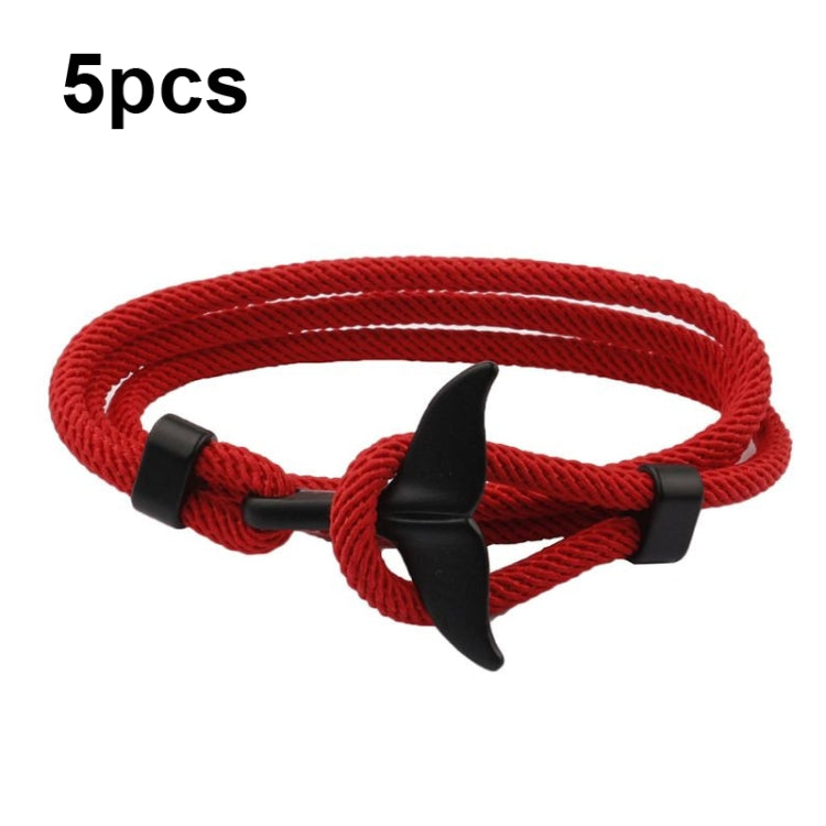 Braccialetto regolabile con doppia fibbia a corda intrecciata a mano intrecciata a coda di balena da 5 pezzi, 5pcs Yellow, 5pcs Red Wine, 5pcs Navy, 5pcs Khaki, 5pcs Red, 5pcs Black, 5pcs Light Blue, 5pcs Beige, 5pcs Pink