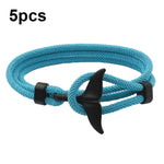 Braccialetto regolabile con doppia fibbia a corda intrecciata a mano intrecciata a coda di balena da 5 pezzi, 5pcs Yellow, 5pcs Red Wine, 5pcs Navy, 5pcs Khaki, 5pcs Red, 5pcs Black, 5pcs Light Blue, 5pcs Beige, 5pcs Pink