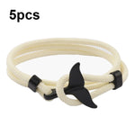 Braccialetto regolabile con doppia fibbia a corda intrecciata a mano intrecciata a coda di balena da 5 pezzi, 5pcs Yellow, 5pcs Red Wine, 5pcs Navy, 5pcs Khaki, 5pcs Red, 5pcs Black, 5pcs Light Blue, 5pcs Beige, 5pcs Pink