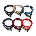 Braccialetto regolabile con doppia fibbia a corda intrecciata a mano intrecciata a coda di balena da 5 pezzi, 5pcs Yellow, 5pcs Red Wine, 5pcs Navy, 5pcs Khaki, 5pcs Red, 5pcs Black, 5pcs Light Blue, 5pcs Beige, 5pcs Pink