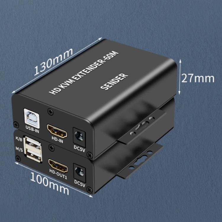 Extender KVM HDMI 60m con alimentatore POE e USB