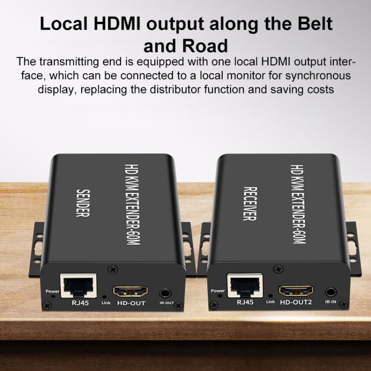 Extender KVM HDMI 60m con alimentatore POE e USB