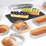 BN1006 Mousse in acciaio inossidabile Cerchio ispessito Stampo per torta perforato Strumenti di cottura fai-da-te, Round(2.7 inches), Round(3 inches), Round(3.5 inches), Rectangle(3.9 inches), Rectangle(4.3 inches), Rectangle(4.7 inches)               ...
