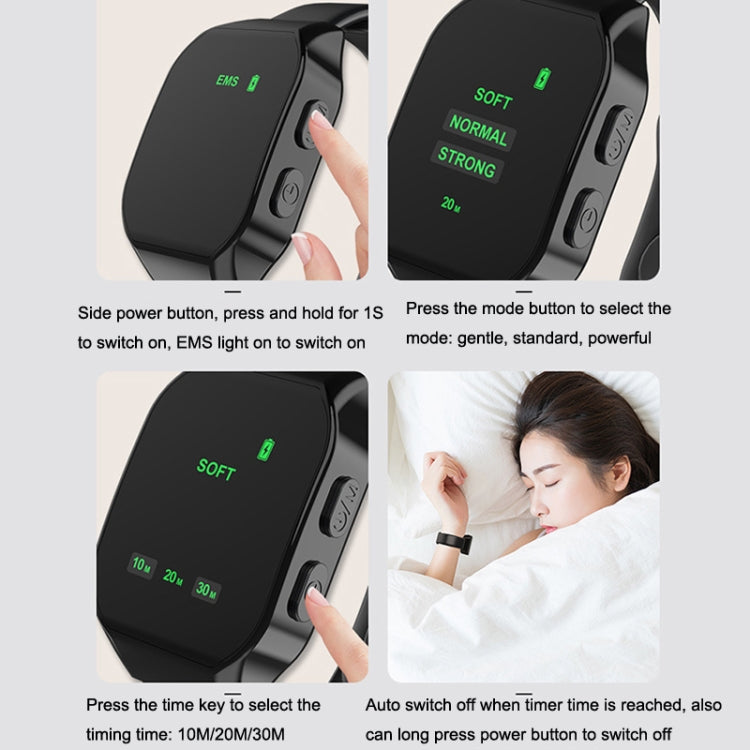 Guarda lo strumento per dormire Strumento portatile intelligente per il massaggio dell'insonnia lenitivo a impulsi, Black, White, Pink