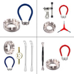 Set di chiavi per raggi per mountain bike in acciaio al cromo molibdeno, Silver 8 Port+Spoke Wrench, 4pcs/set Spoke Tools, Wrench+Spoke Wrench+Valve Core Lock+2 Tire Lever, Red Wrench+Silver 8 Port+Wrench, Blue Wrench+Silver 8 Port+Wrench              ...