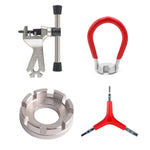 Set di chiavi per raggi per mountain bike in acciaio al cromo molibdeno, Silver 8 Port+Spoke Wrench, 4pcs/set Spoke Tools, Wrench+Spoke Wrench+Valve Core Lock+2 Tire Lever, Red Wrench+Silver 8 Port+Wrench, Blue Wrench+Silver 8 Port+Wrench              ...