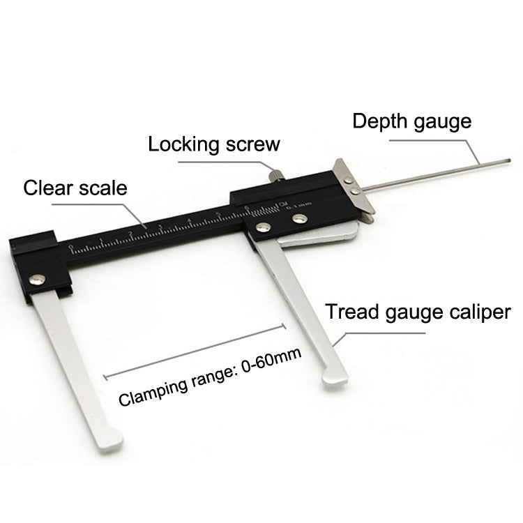 Modelli di pneumatici multifunzione Strumenti di misurazione dello spessore del disco del freno del righello profondo, Measuring Tools