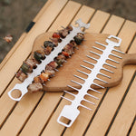 Bastone per barbecue in acciaio inossidabile 304 per bistecca all'aperto con lisca di pesce, Cat Face Style Barbecue Stick, Hook Style Barbecue Stick
