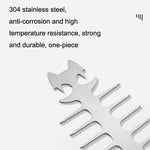 Bastone per barbecue in acciaio inossidabile 304 per bistecca all'aperto con lisca di pesce, Cat Face Style Barbecue Stick, Hook Style Barbecue Stick
