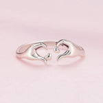 Anello romantico con apertura del gesto del cuore in argento sterling S925, SCR902