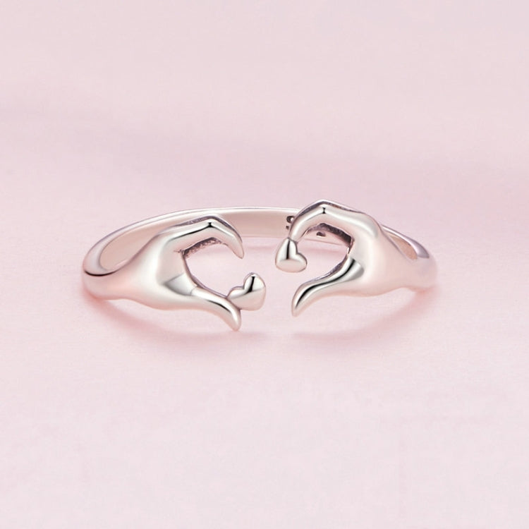 Anello romantico con apertura del gesto del cuore in argento sterling S925, SCR902